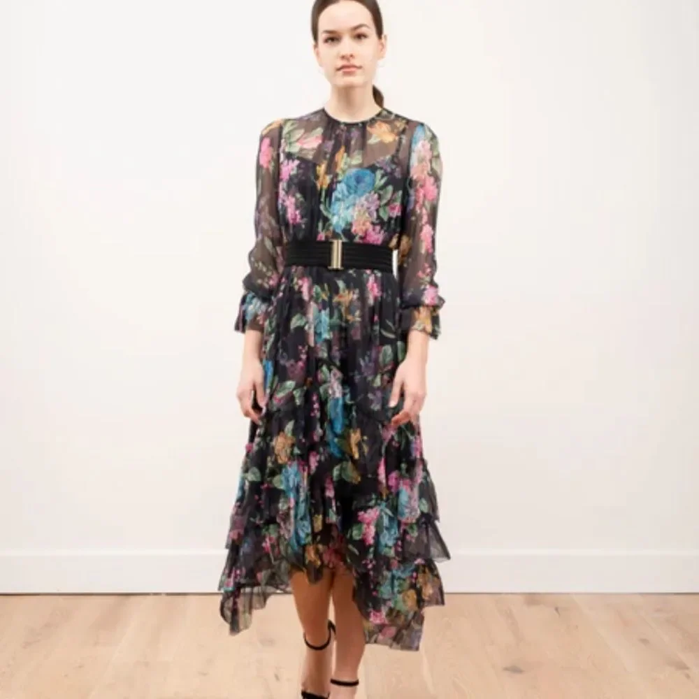 NWOT Zimmermann  ninety six Floral Black Dress - Picture 2 of 14